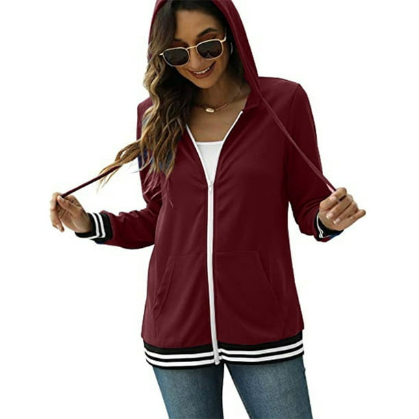 Solid Color Zipper Hooded Long Sleeve Jacket