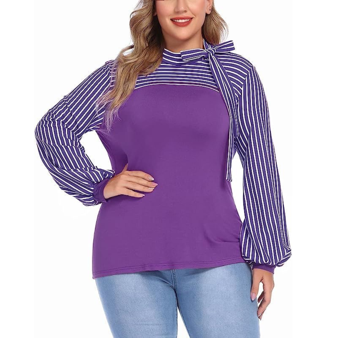 Tie Knot Flounce Sleeve Curve Top