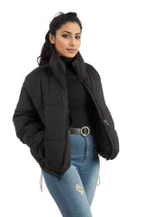 Crop Padded Winter Pocket Jacket