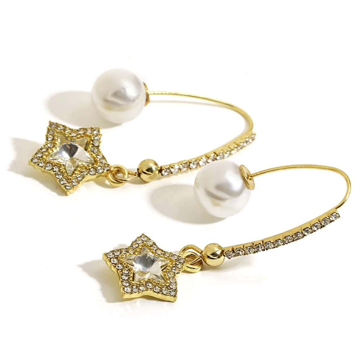 Star Faux Pearl Dangle Earring