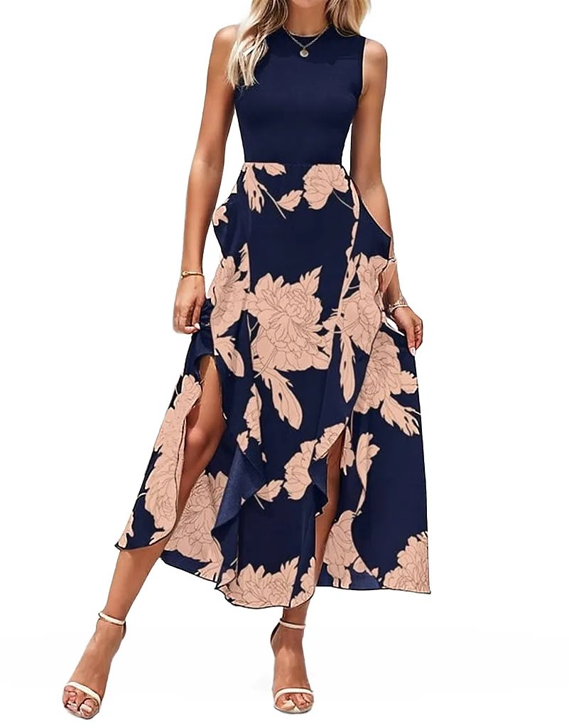 Ladies Maxi Floral Print Summer Dress