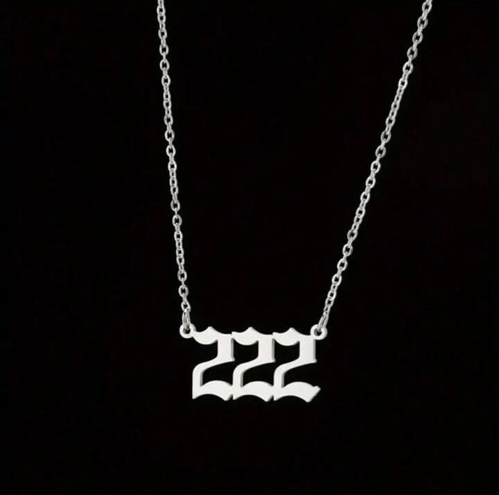 1pc Silver Angel Number Necklace