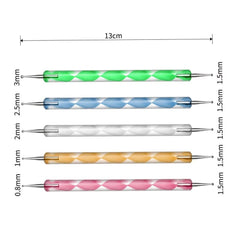 5 PCS Multi-Styles Nail Art Rhinestones Gems Picking Crystal Dotting Pen For DIY Nail Art Decor Nail Art Dotting Pen - XD21