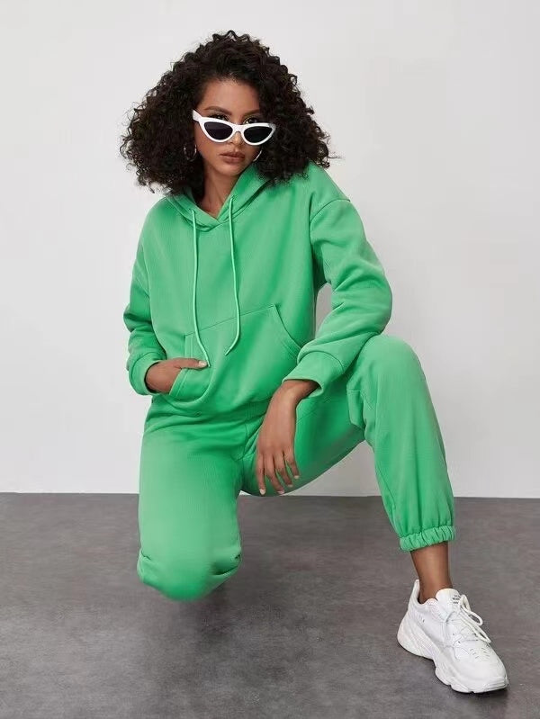 Green Two Piece Tracksuit Set