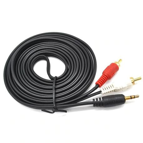 Aux 3.5mm Audio Jack to 2 RCA Male Audio Stereo Cable