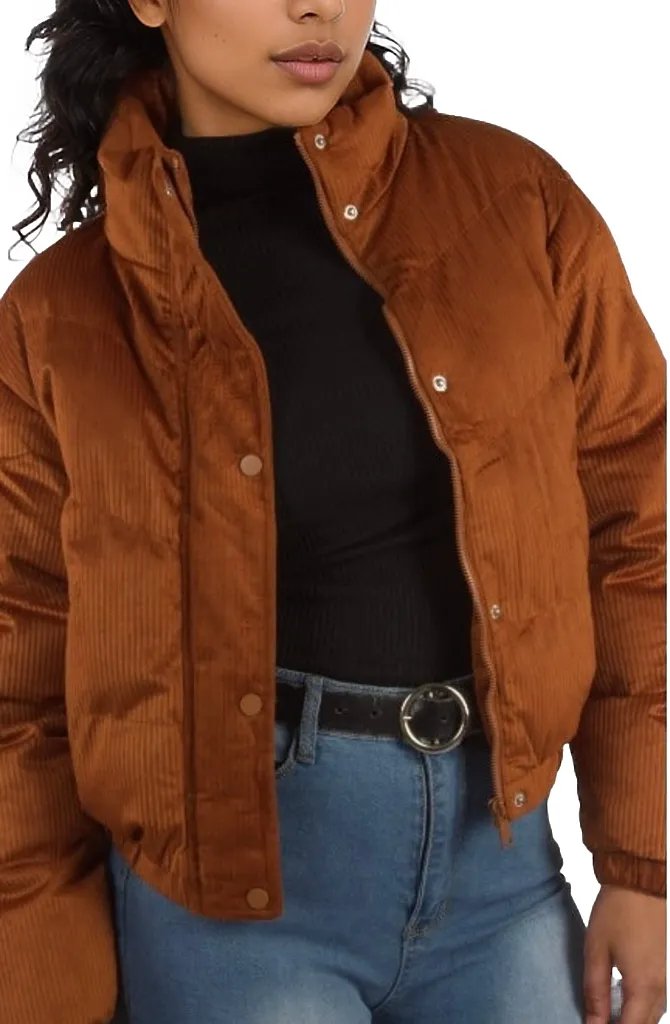 Corduroy Crop Padded Jacket