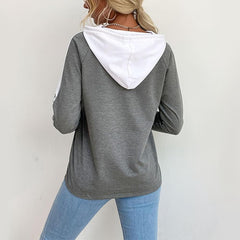 Hoodie Lace Sweatshirt Long Sleeve Pullover Top