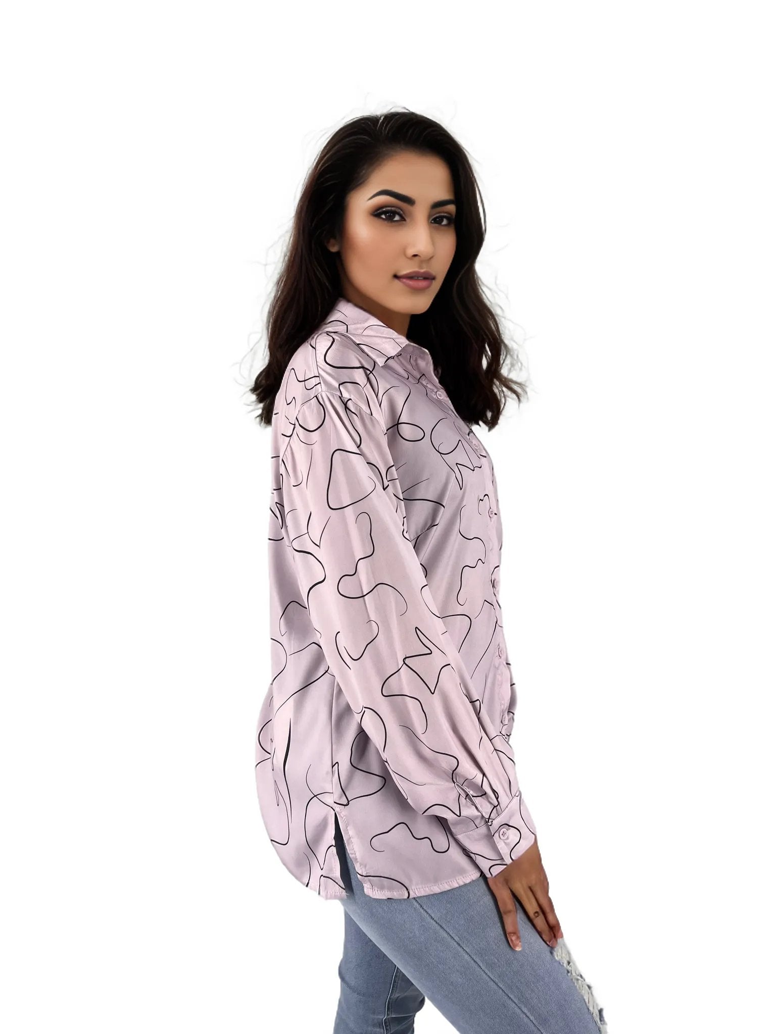 Satin Buttoned Up Long Shirt