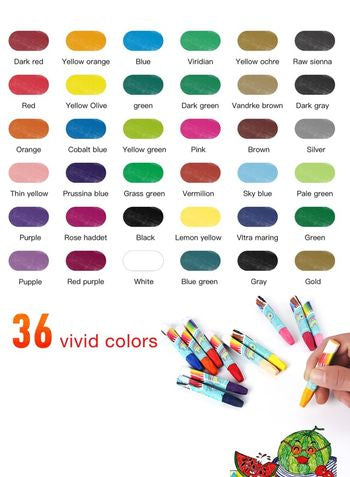 1set of Vibrant Hexagonal Oil Pastel Crayons 18 Colours