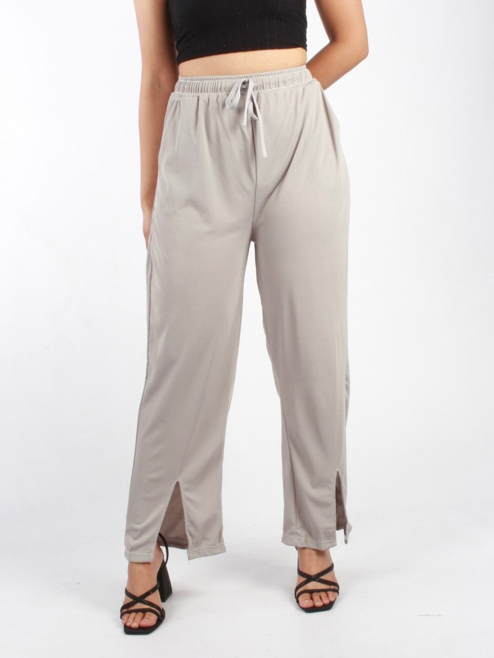 Front Split Straight Cut Thin Pants