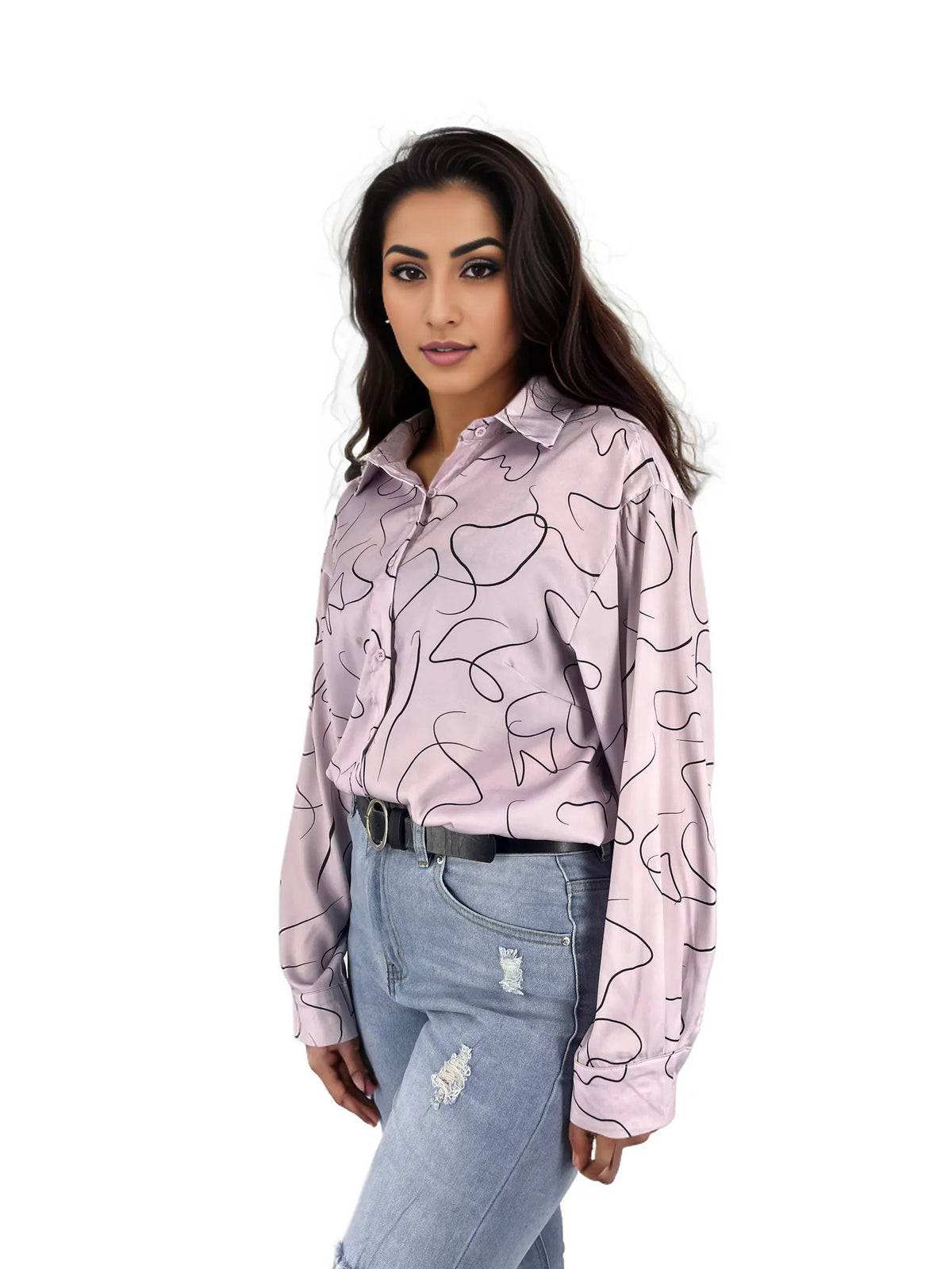 Satin Buttoned Up Long Shirt