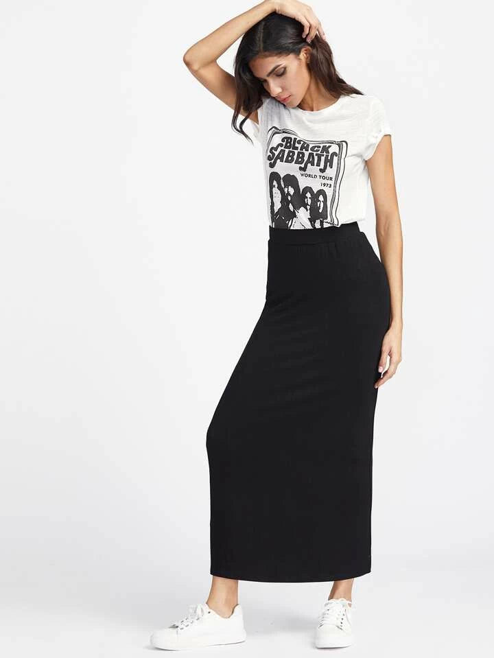 High waisted Maxi Bodycon Skirt