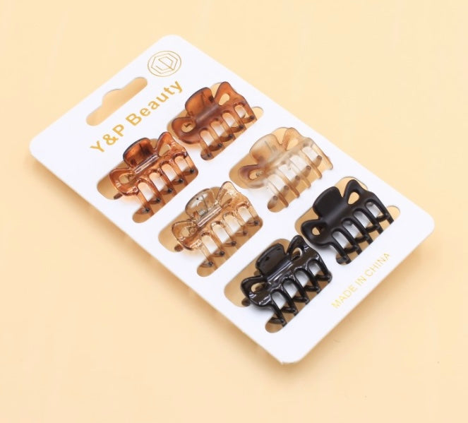 6pc Random Colour Mini Hair Grip Set