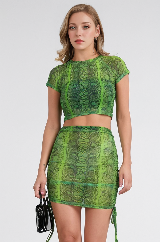 2 Piece Snakeskin Print Set