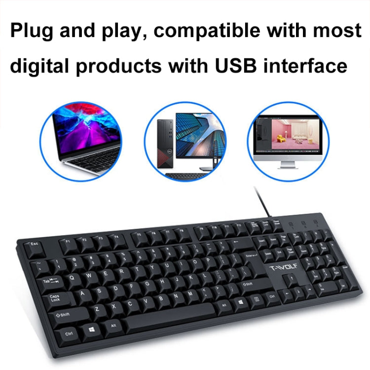 TWOLF T15 105 Keys USB Keyboard