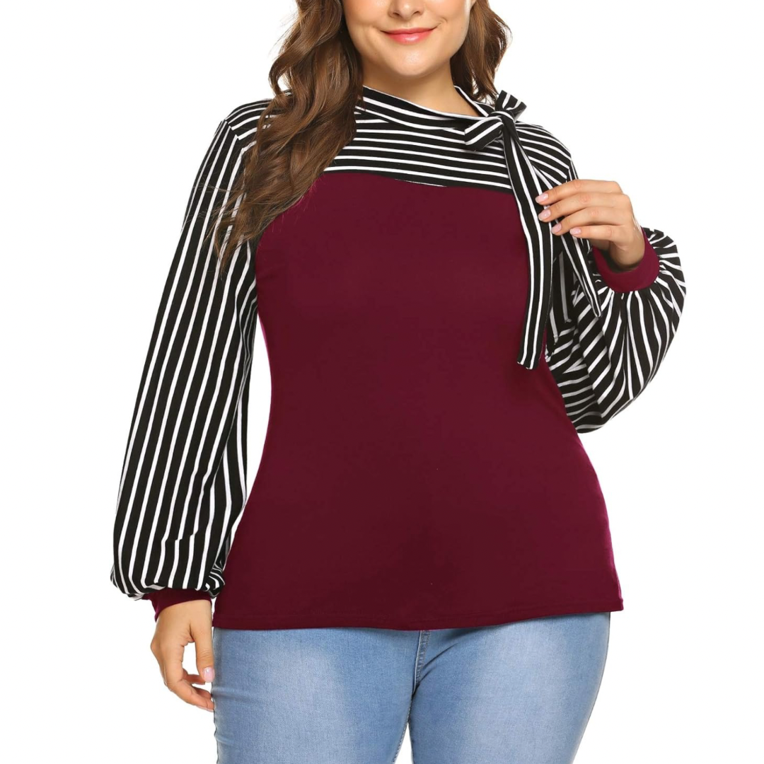 Tie Knot Flounce Sleeve Curve Top