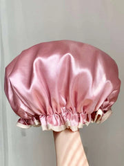 Satin lined shower cap random pattern