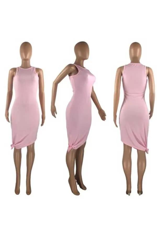 Asymmetrical Midi Mini Sleeveless Dress