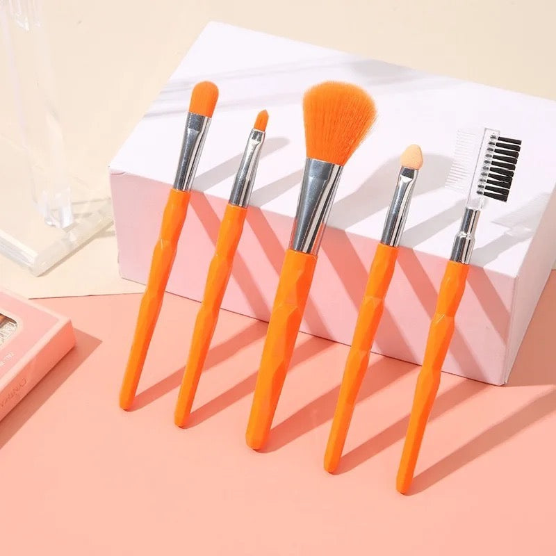 5pc colourful makeup brush set