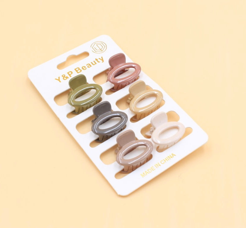 6pc Random Colour Mini Hair Grip Set