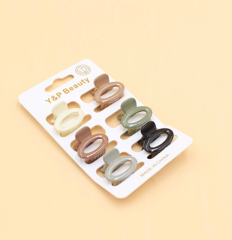 6pc Random Colour Mini Hair Grip Set