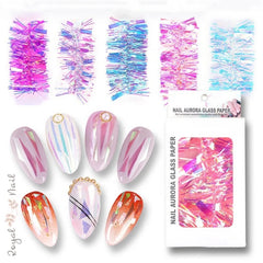 Nail aurora glass nail paper