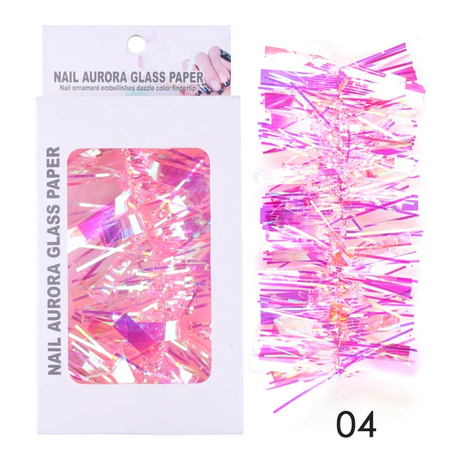 Nail aurora glass nail paper