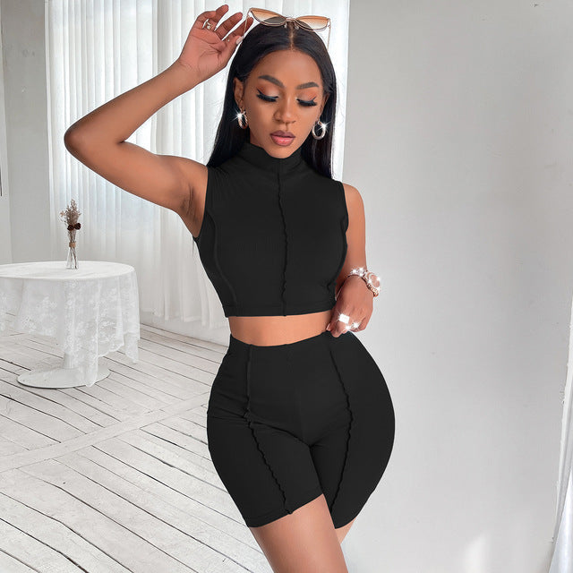 Ribbed knitted two piece set