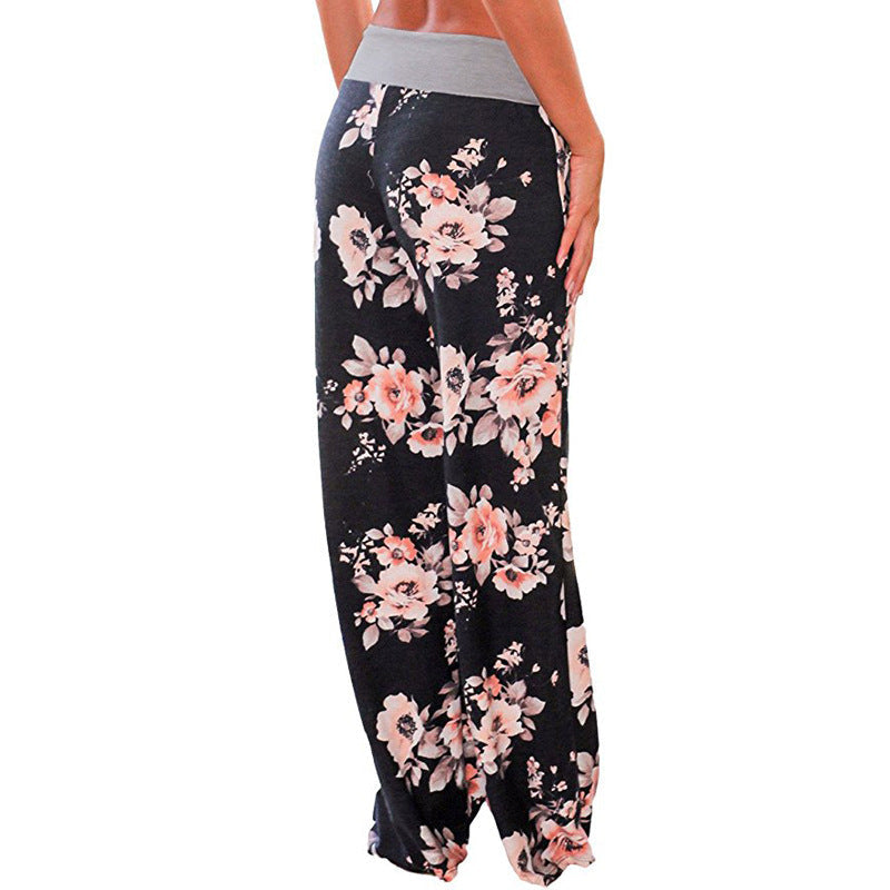 Floral Wide Leg Pant Palazzo Sweatpants