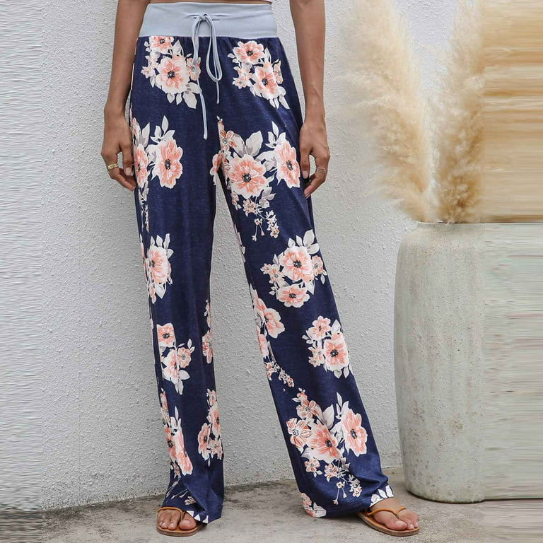 Floral Wide Leg Pant Palazzo Sweatpants