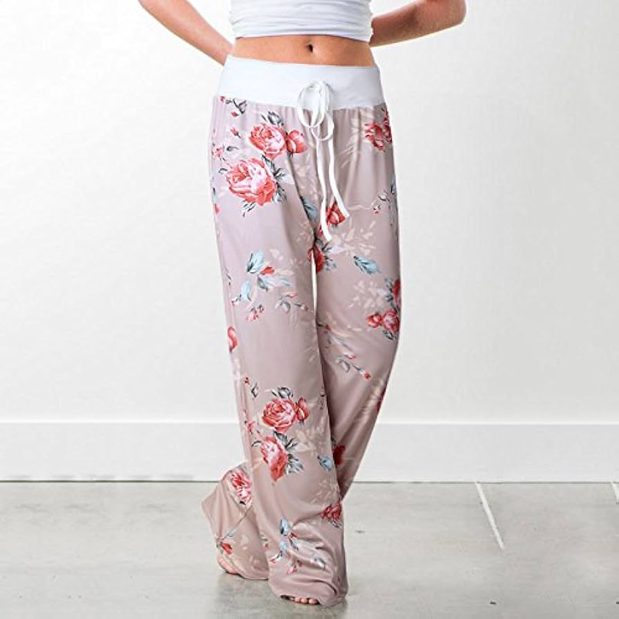 Floral Wide Leg Pant Palazzo Sweatpants