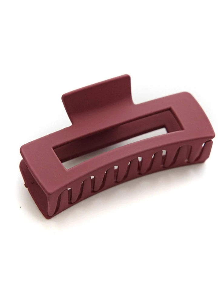 Solid Maroon Color Hollow Hair Claw Clip 1pc