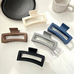 Solid Rectangle Color Hollow Hair Claw Clip 1pc