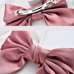 Silky hair bow clip