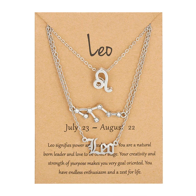 Star Sign Zodiac 3pc Necklace Set