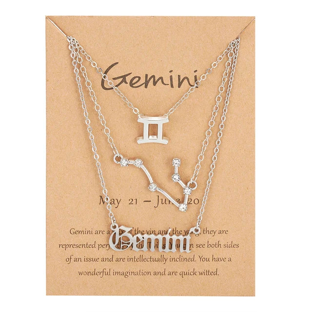 Star Sign Zodiac 3pc Necklace Set