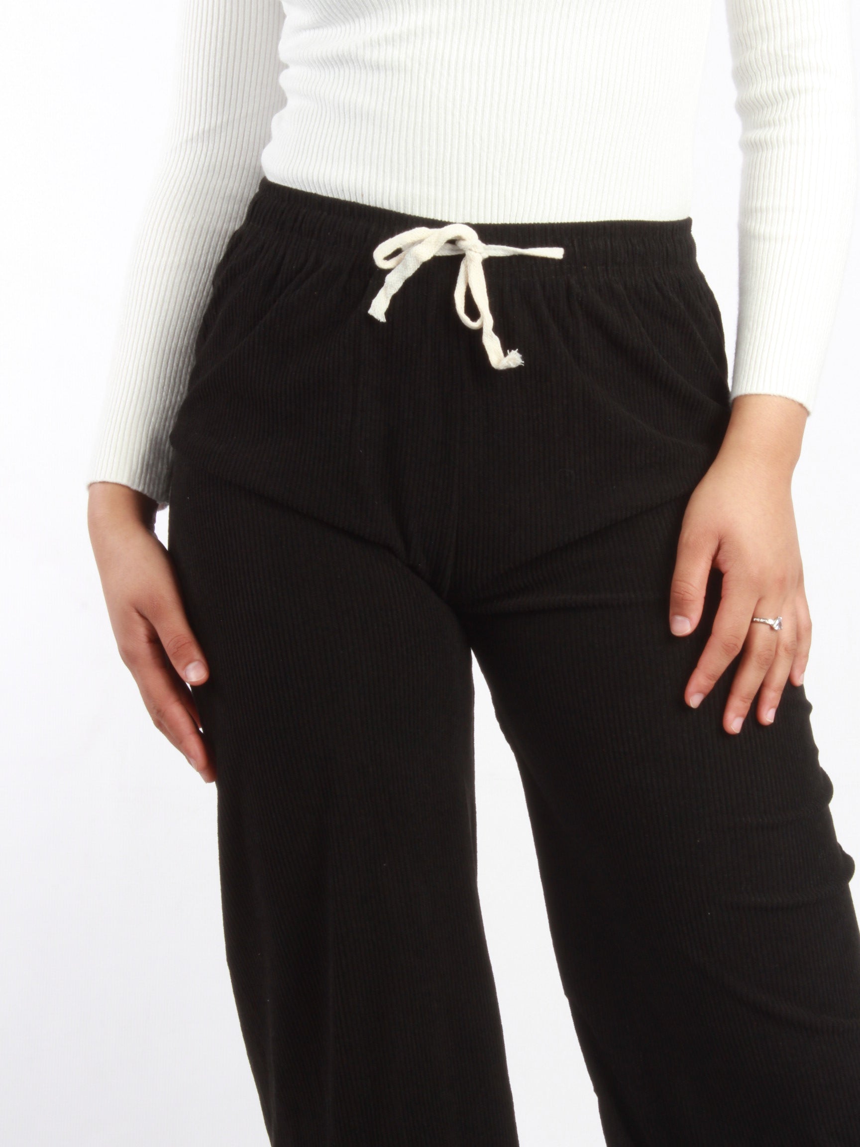 Velvet Wide Leg High Waist Trousers