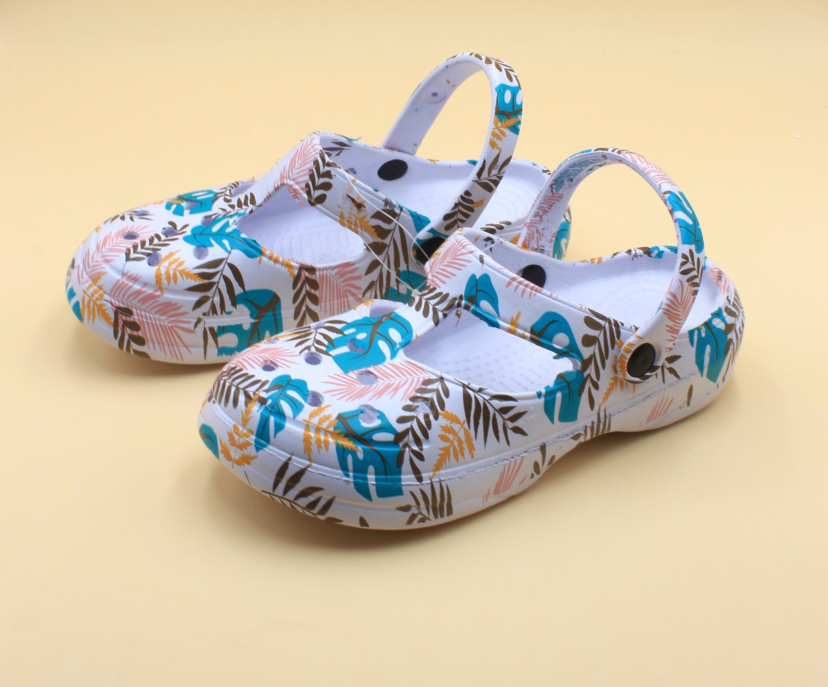 Tropical print sandle clogs