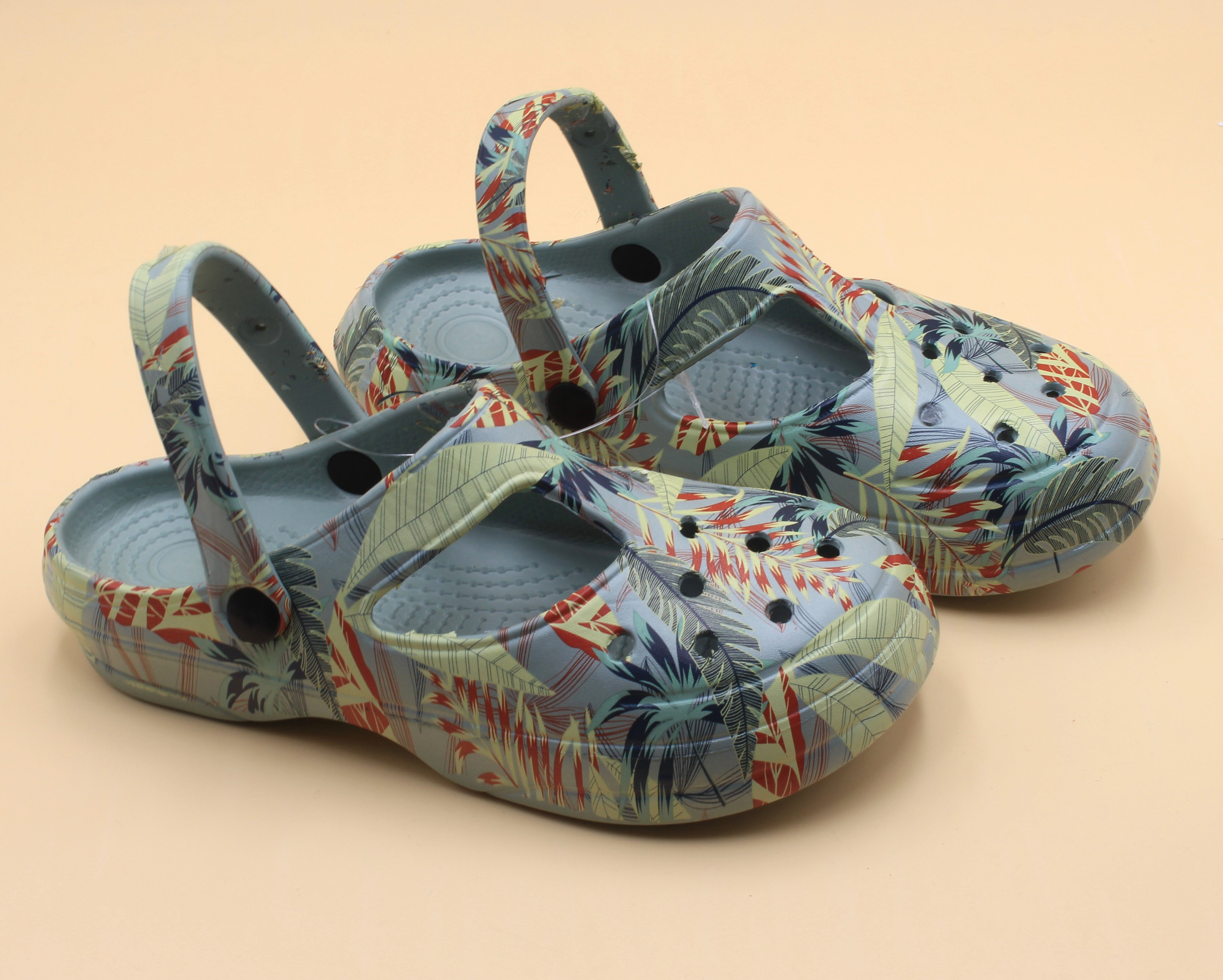 Tropical print sandle clogs