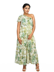 One Shoulder Maxi Floral Dress