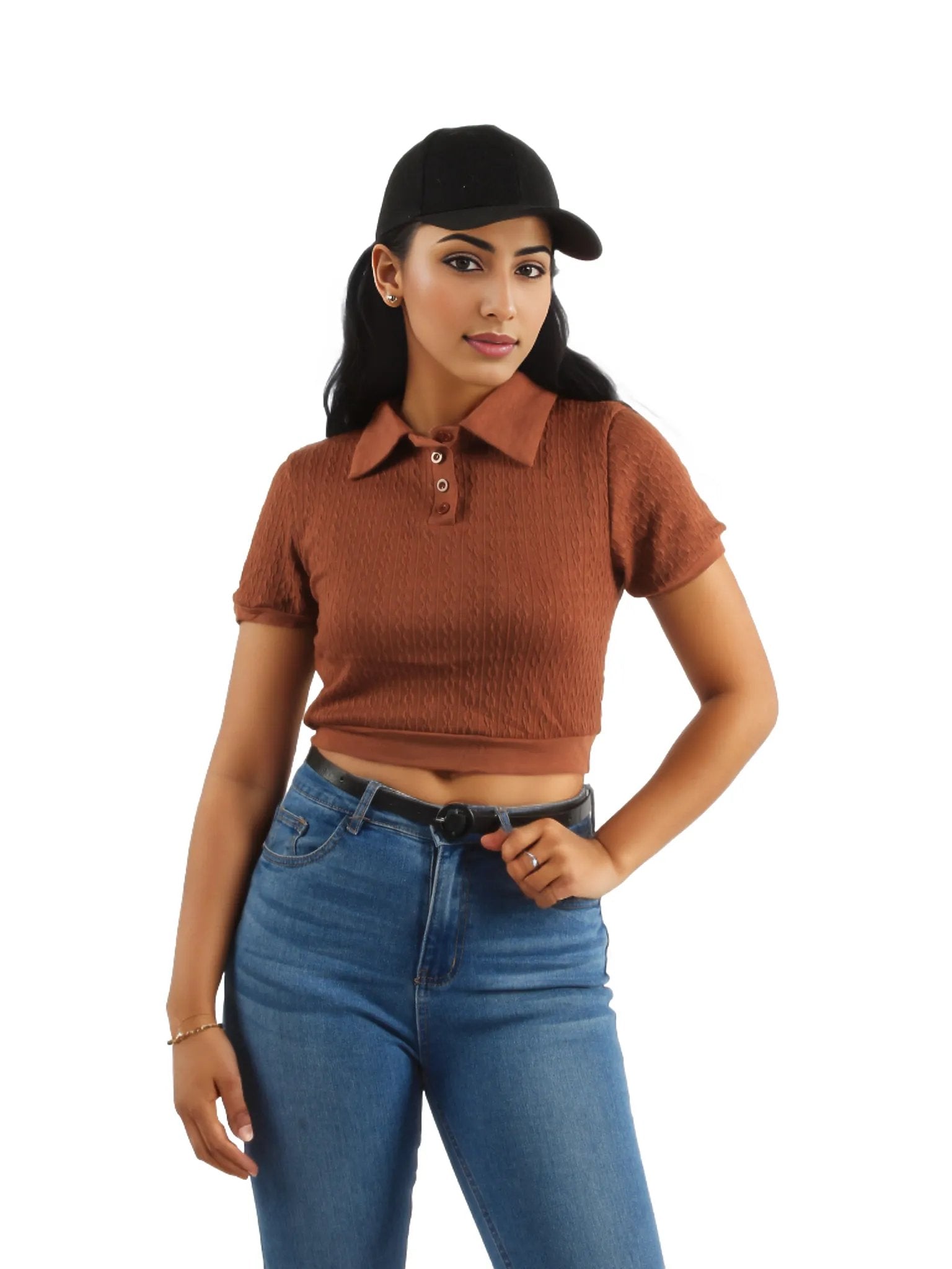 Cropped Tennis Polo Knitted Crop Top