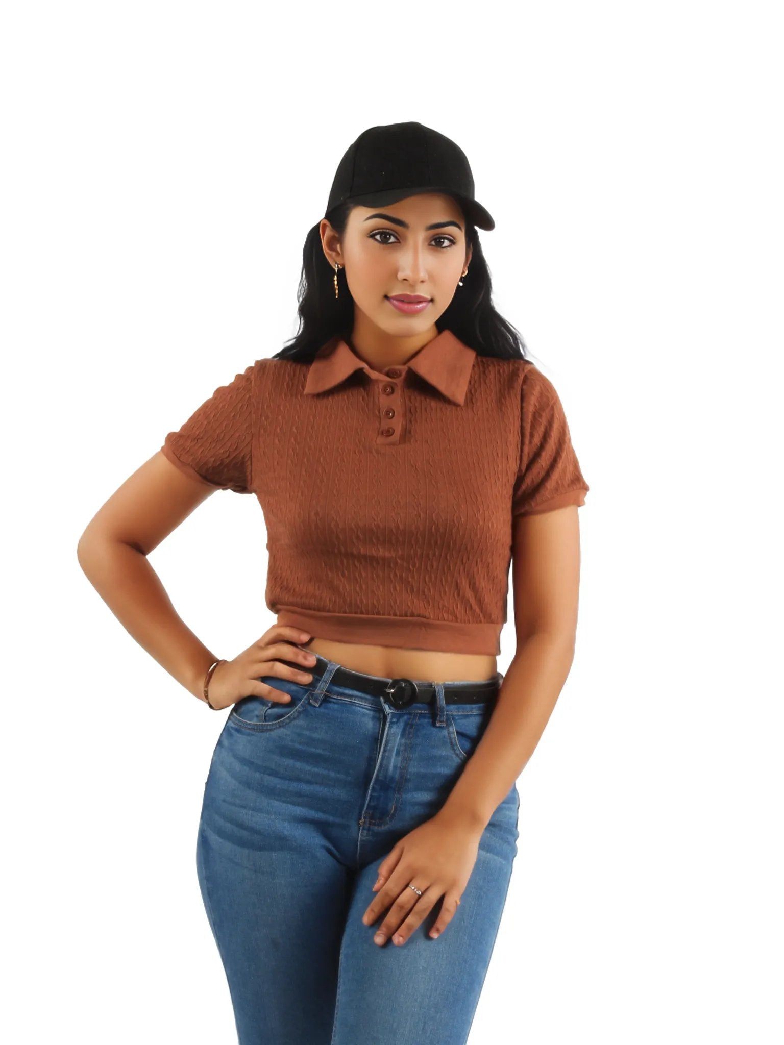 Cropped Tennis Polo Knitted Crop Top