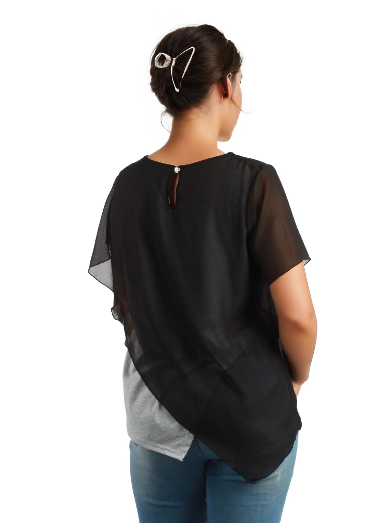 Asymmetrical Chiffon Layer Top