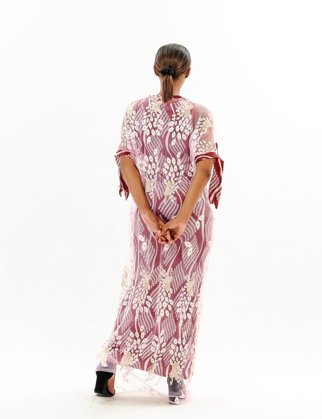Lacy Pattern Sleeveless Maxi Dress