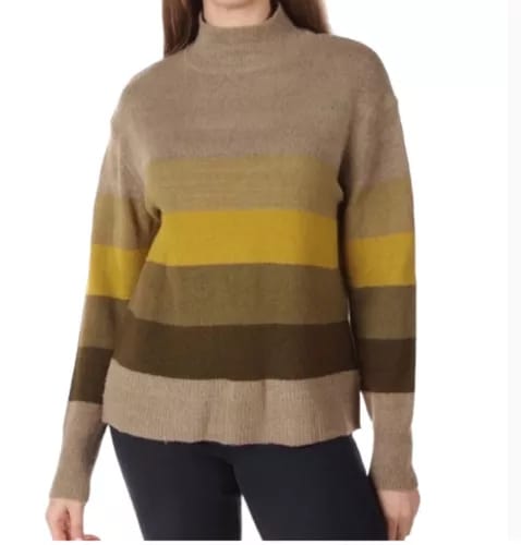 Stripe Long Sleeve Polo Neck Jersey