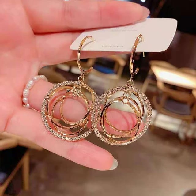 Circle Hoop  Dangle Earrings