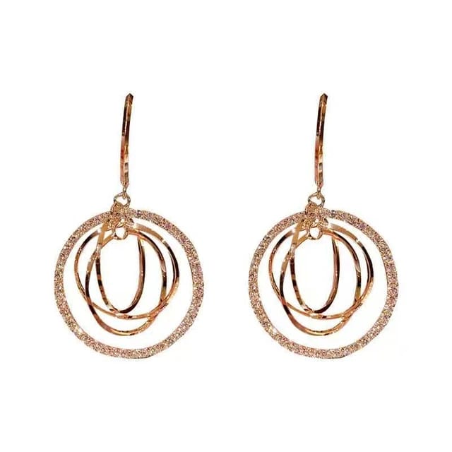 Circle Hoop  Dangle Earrings