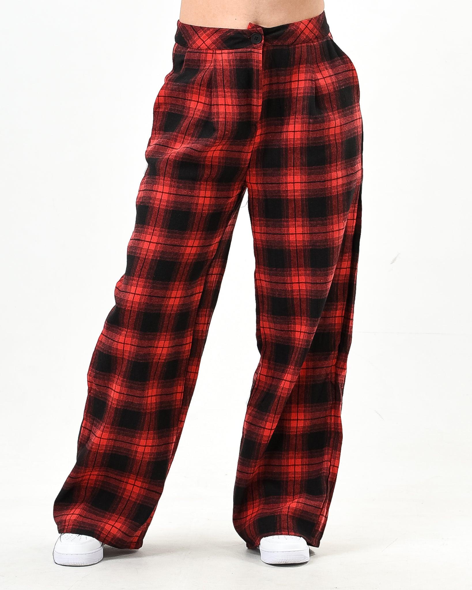 Baggy plaid pants with pockets - XD21