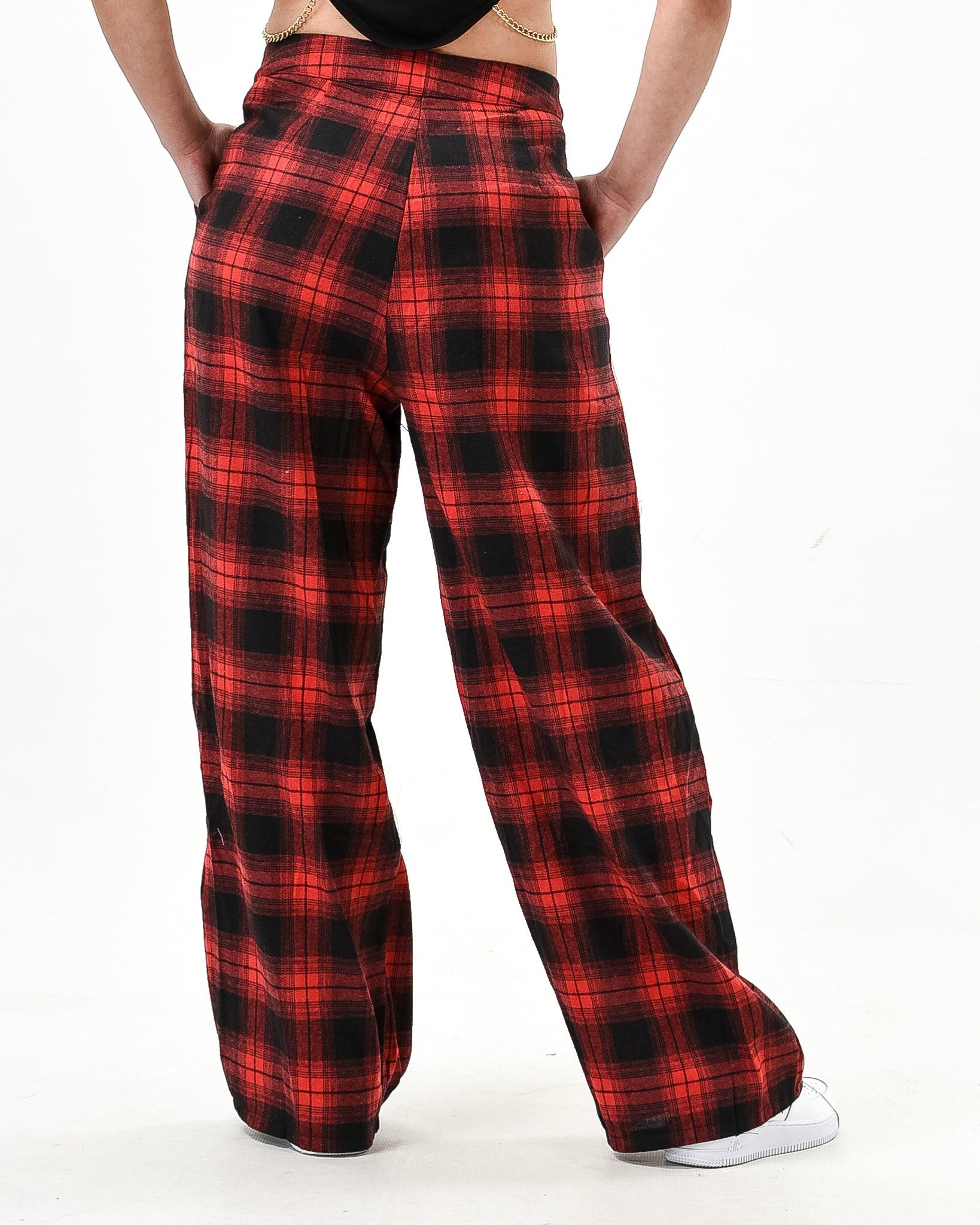 Baggy plaid pants with pockets - XD21