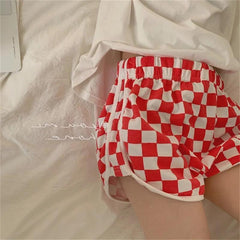 Checkerboard Shorts Elastic Waist - XD21